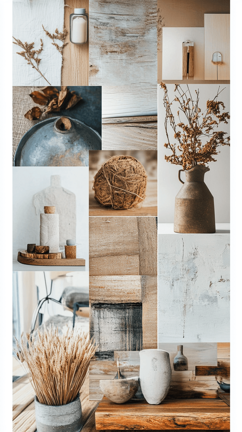 Collage of home decor items